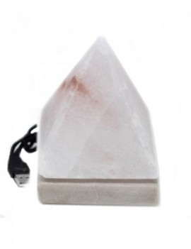 Lámpara Sal WHITE Pyramid USB Multi - 9 cm